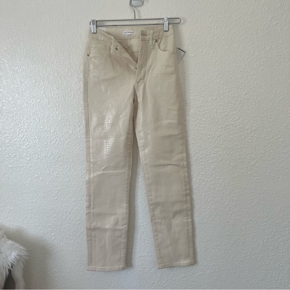 NWT Good American Bone snake High rise Jeans 27